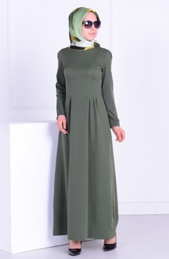 Khaki Hijab Dress 1827-01