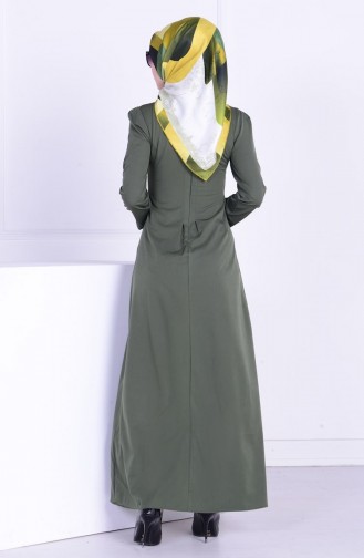 Khaki Hijab Dress 1827-01