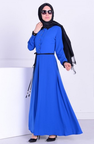 Saxe Hijab Dress 5055-03