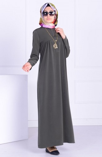 Khaki Hijab Kleider 1030-03