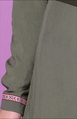 Ölgrün Hijab Kleider 5110-02