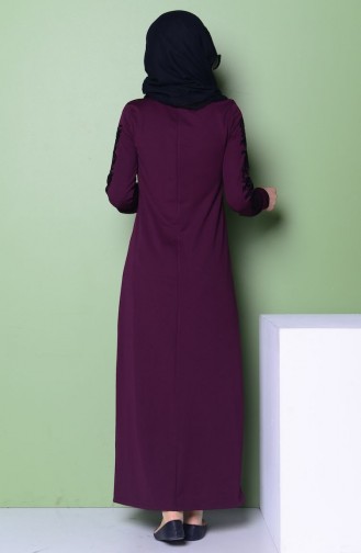 Plum Hijab Dress 3346-08