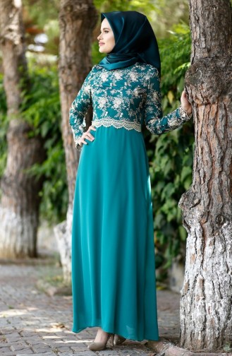 Green Almond Hijab Evening Dress 52488-07