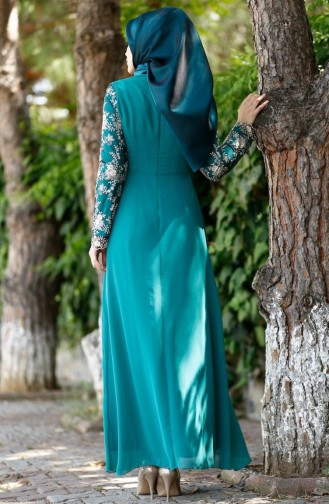 Green Almond Hijab Evening Dress 52488-07
