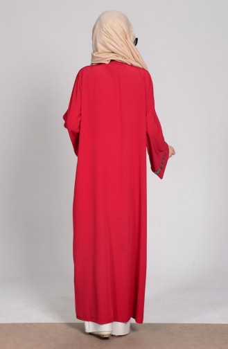 Nakışlı Krep Namaz Elbisesi 1003-04 Bordo