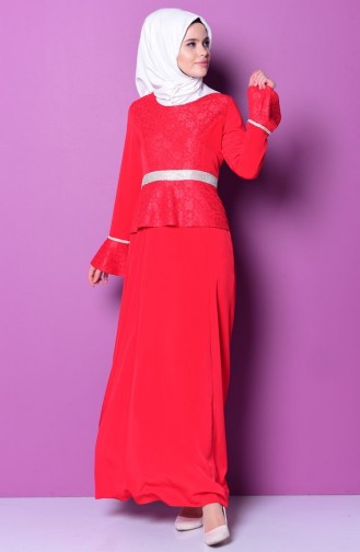 فستان لون احمر 7031-04