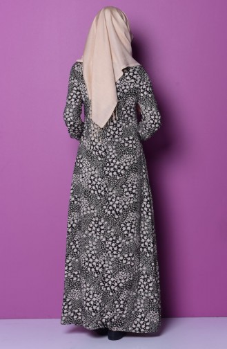 Beige Hijab Kleider 0618P-04