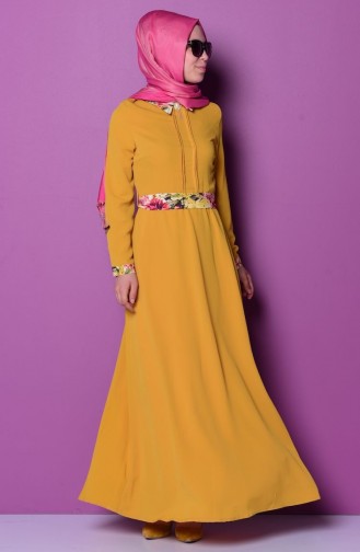 Mustard Hijab Dress 5180-03