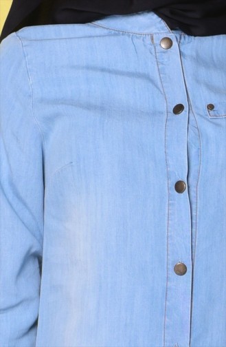Kot Uzun Tunik 1675-01 Buz Mavi