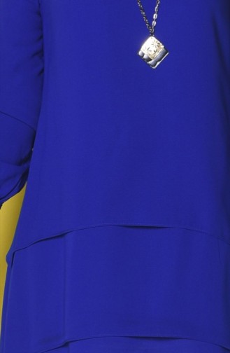 Asimetrik Şifon Tunik 7039-02 Saks