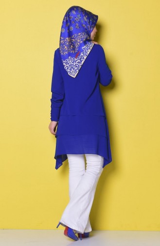 Asimetrik Şifon Tunik 7039-02 Saks