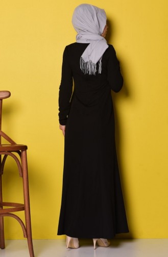 Schwarz Hijab Kleider 3361-01