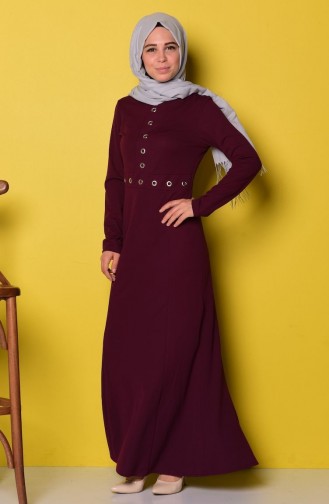 Plum Hijab Dress 3361-02