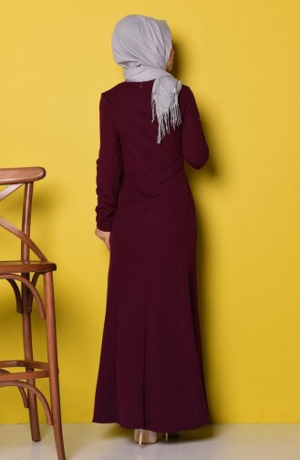 Plum Hijab Dress 3361-02