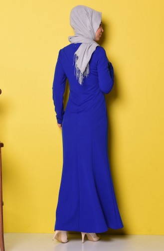 Saxe Hijab Dress 3361-06
