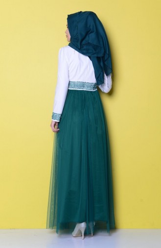 Grün Hijab Kleider 2620-01
