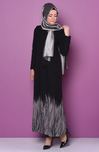 Abaya mit Reißverschluss 0473-01 Grau 0473-01