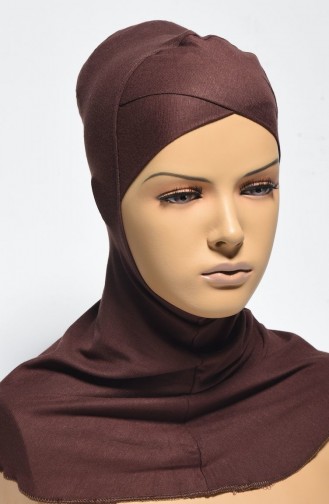 Groß Kreuz Hijab Bonnet 03 Braun 03