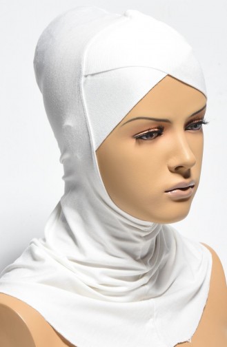 Bonnet Hijab Croisée 08 Ecru 08