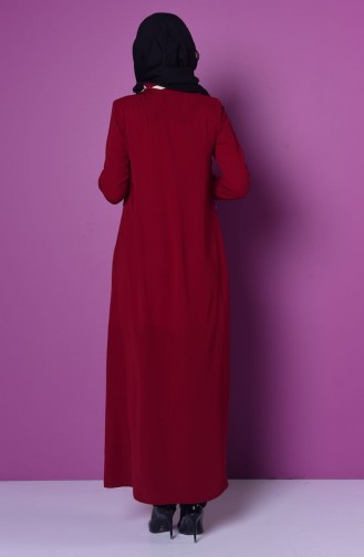 Claret red Abaya 0476-04