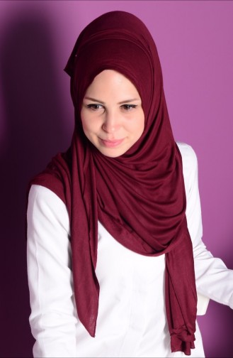 صفاميرف - شال بنسيج محاك لون خمري داكن 35