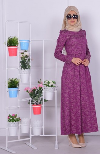Plum Hijab Dress 3364-03