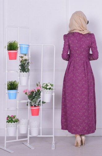 Plum Hijab Dress 3364-03
