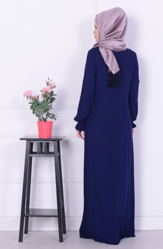 Navy Blue Hijab Dress 0799-05