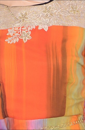 Orange Hijab Dress 3178-01