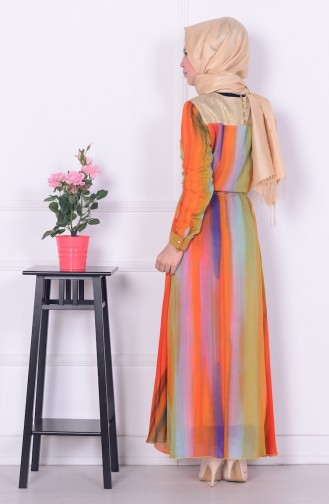 Orange Hijab Dress 3178-01