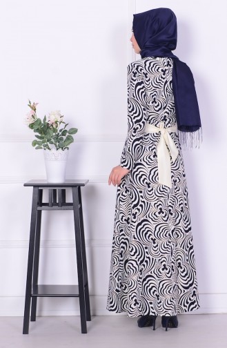 Dunkelblau Hijab Kleider 1001-01
