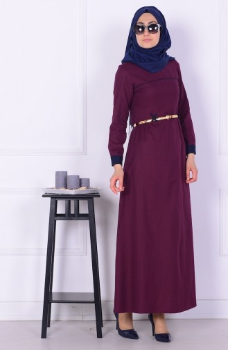Plum Hijab Dress 4167-01
