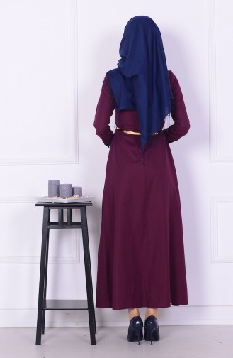 Plum Hijab Dress 4167-01