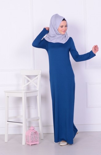 Robe Hijab Bleu Pétrole 2527-02
