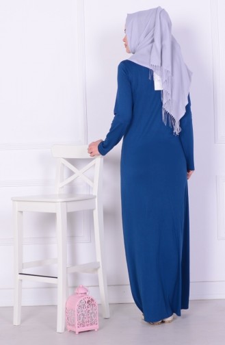 Robe Hijab Bleu Pétrole 2527-02