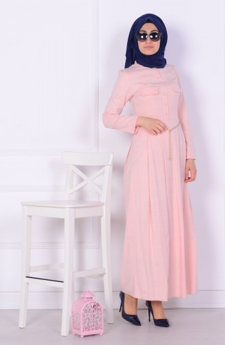 Lachsrosa Hijab Kleider 81189-02