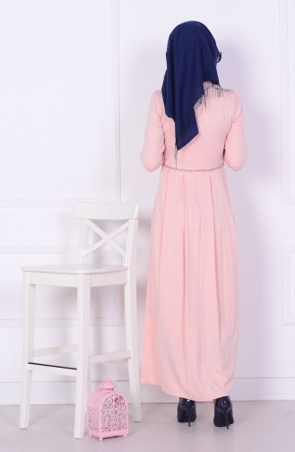 Salmon Hijab Dress 81189-02