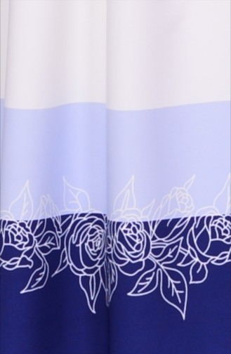 Çiçek Desenli Etek 21164-01 Lacivert Buz Mavi