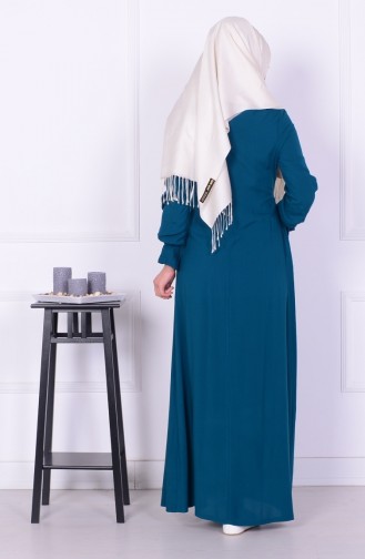Robe Hijab Turquoise Foncé 0700-11