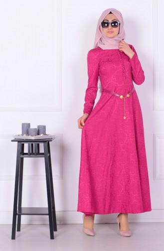Fuchsia Hijab Dress 5251-07