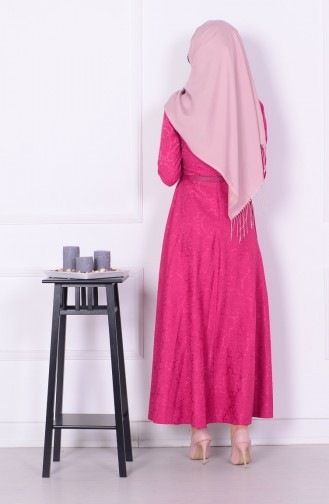 Fuchsia Hijab Kleider 5251-07