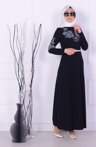 Black Hijab Dress 3397-08