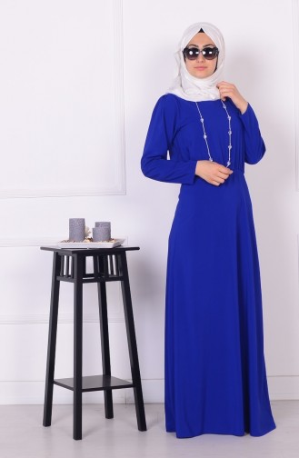 Saks-Blau Hijab Kleider 4044-03