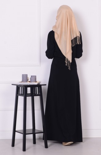 Belden Lastikli Elbise 4044-08 Siyah