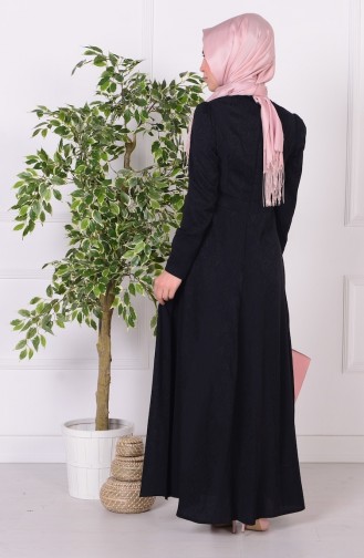 Schwarz Hijab Kleider 1003-04