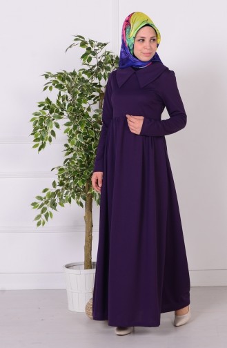 Lila Hijab Kleider 3395-05