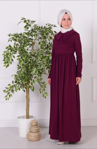 Plum Hijab Dress 3395-06