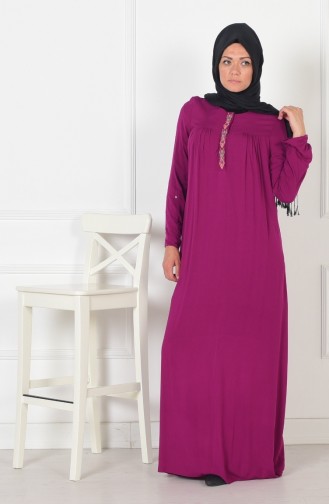 Plum Hijab Dress 0783-05