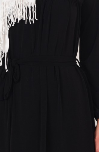 Piliseli Elbise 3046-08 Siyah