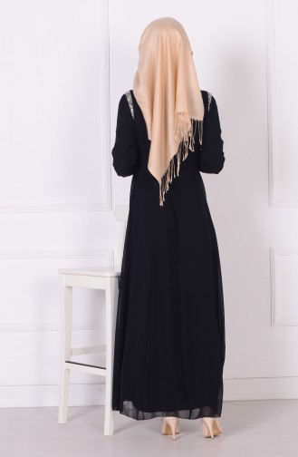 Schwarz Hijab-Abendkleider 4079-01
